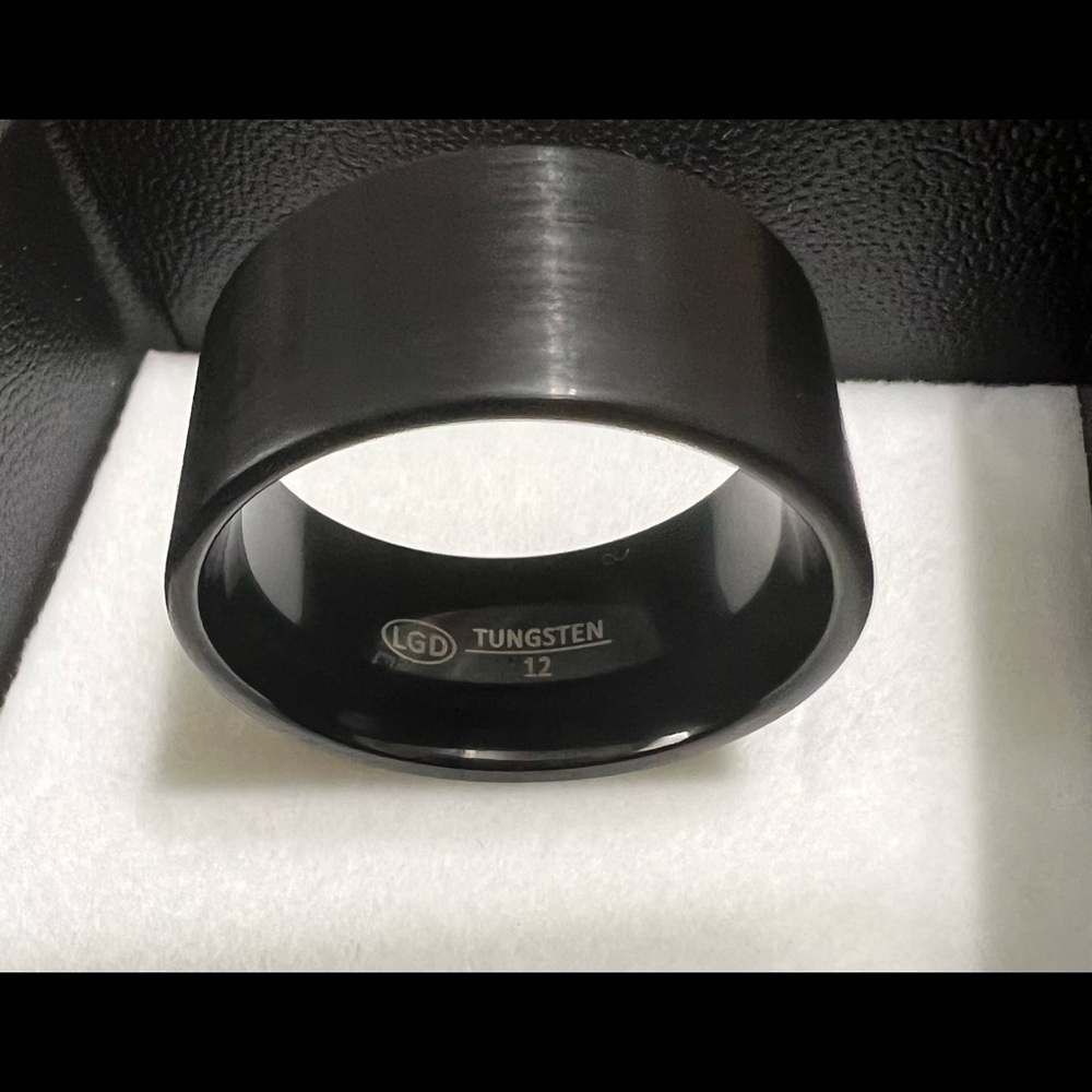 Mens black Tungsten band